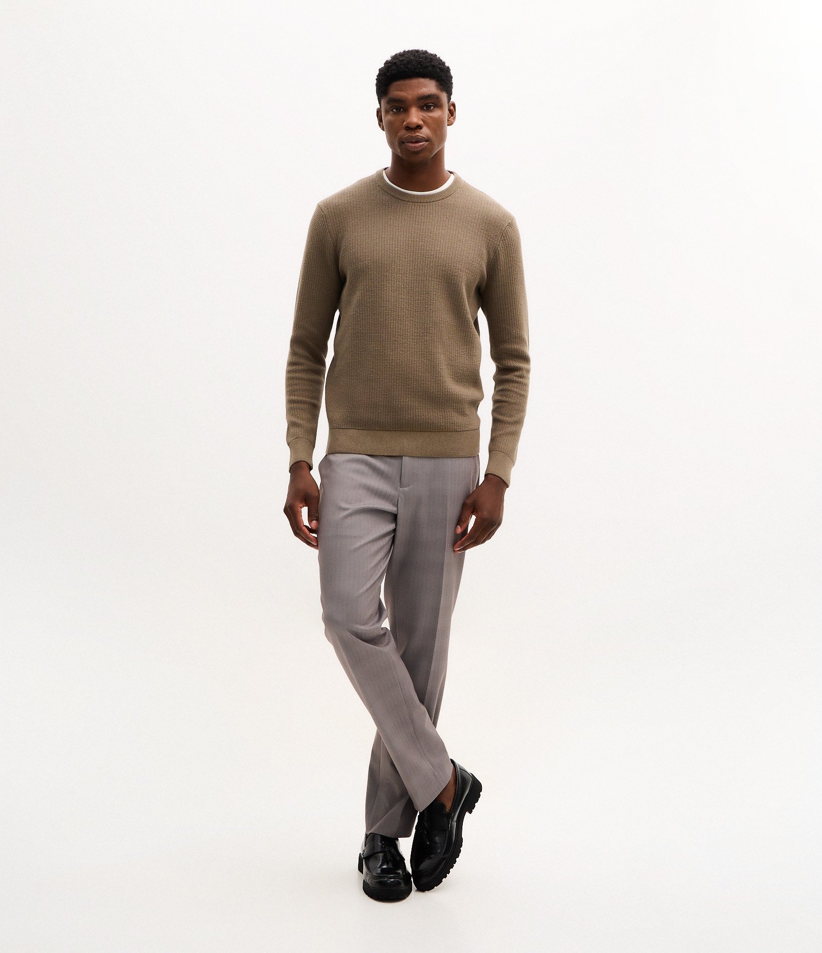 Suéter em Algodão Texturizado Zig Zag Verde 2