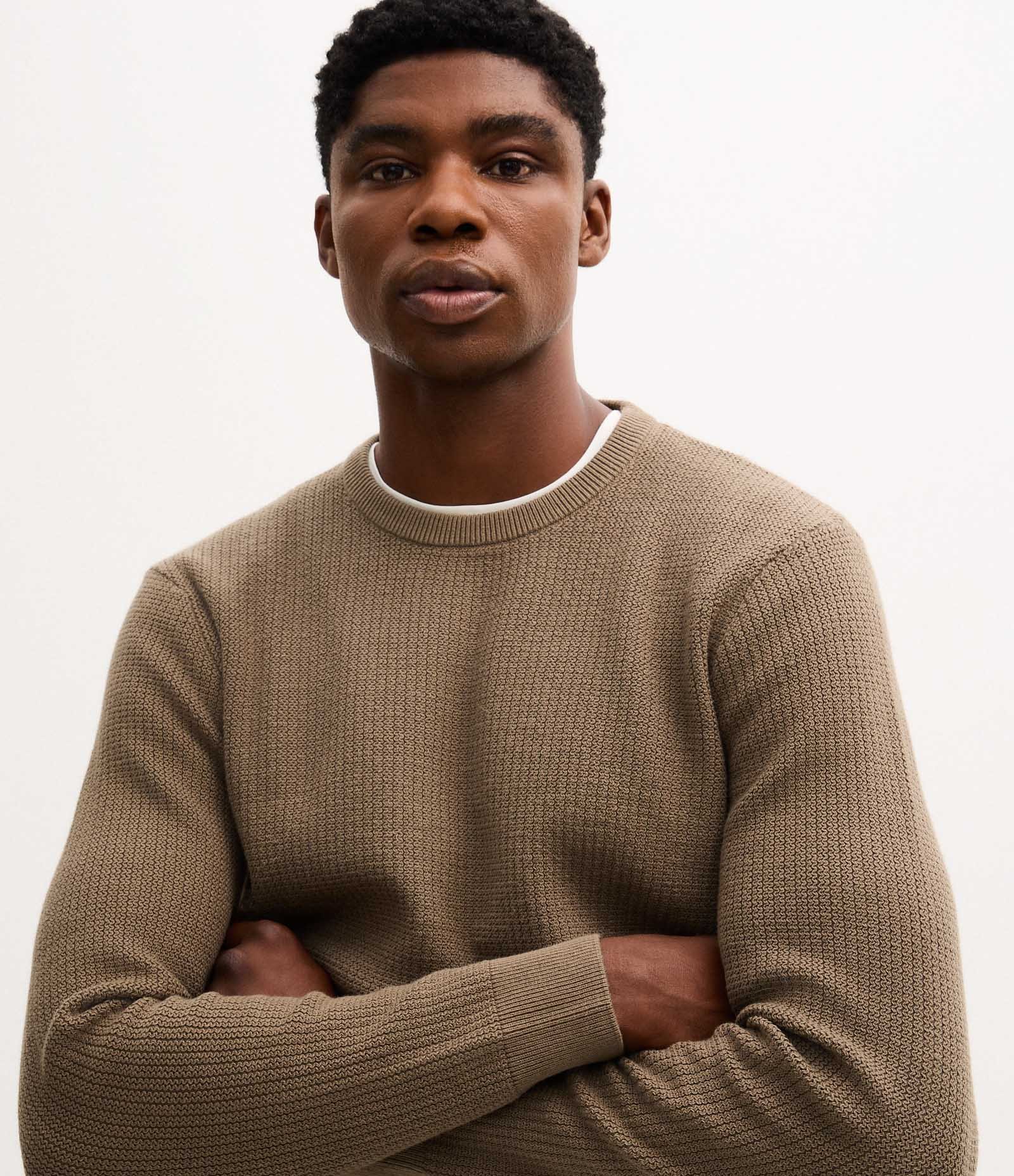 Suéter em Algodão Texturizado Zig Zag Verde 3