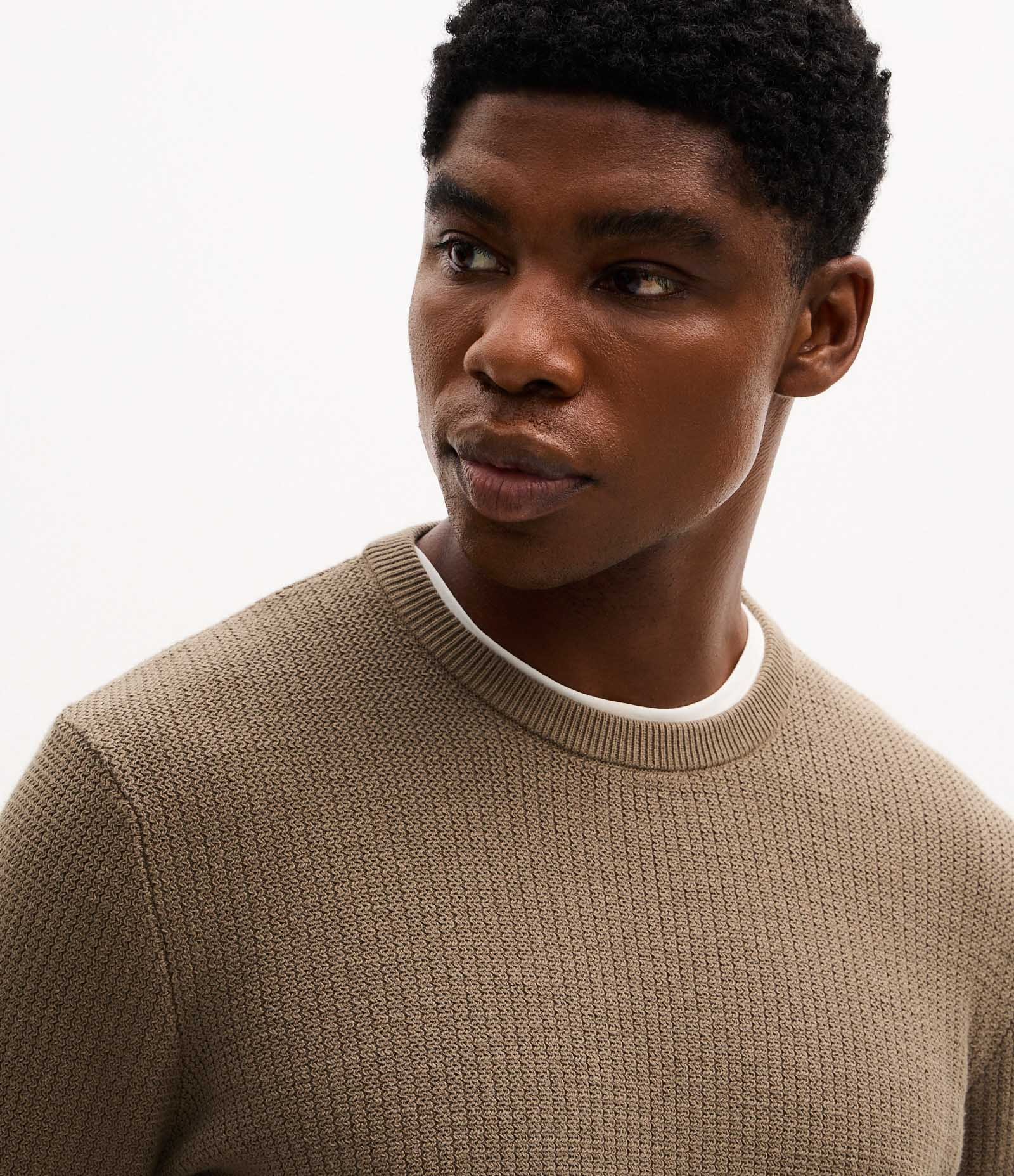 Suéter em Algodão Texturizado Zig Zag Verde 4