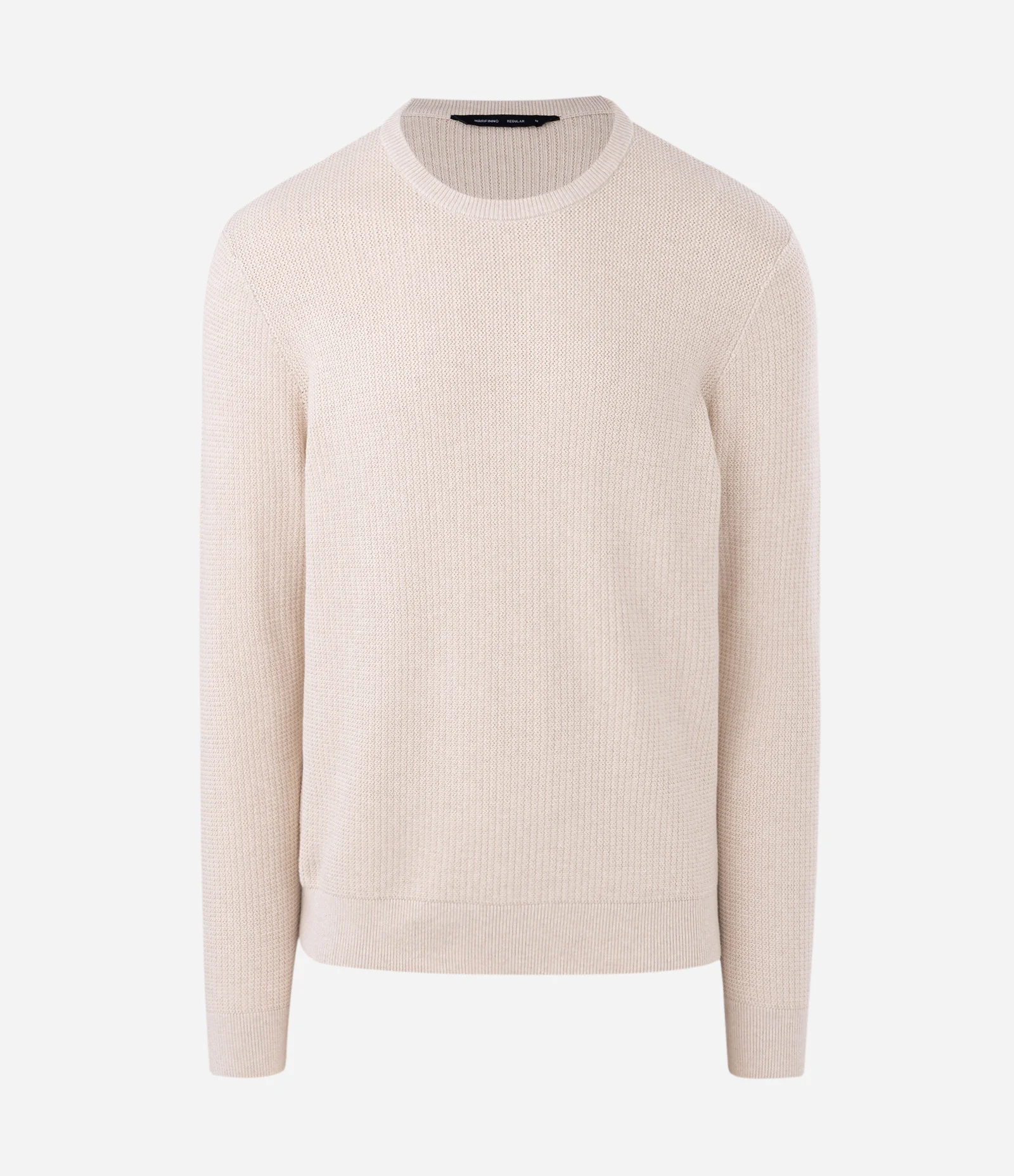 Suéter em Algodão Texturizado Zig Zag Bege 5