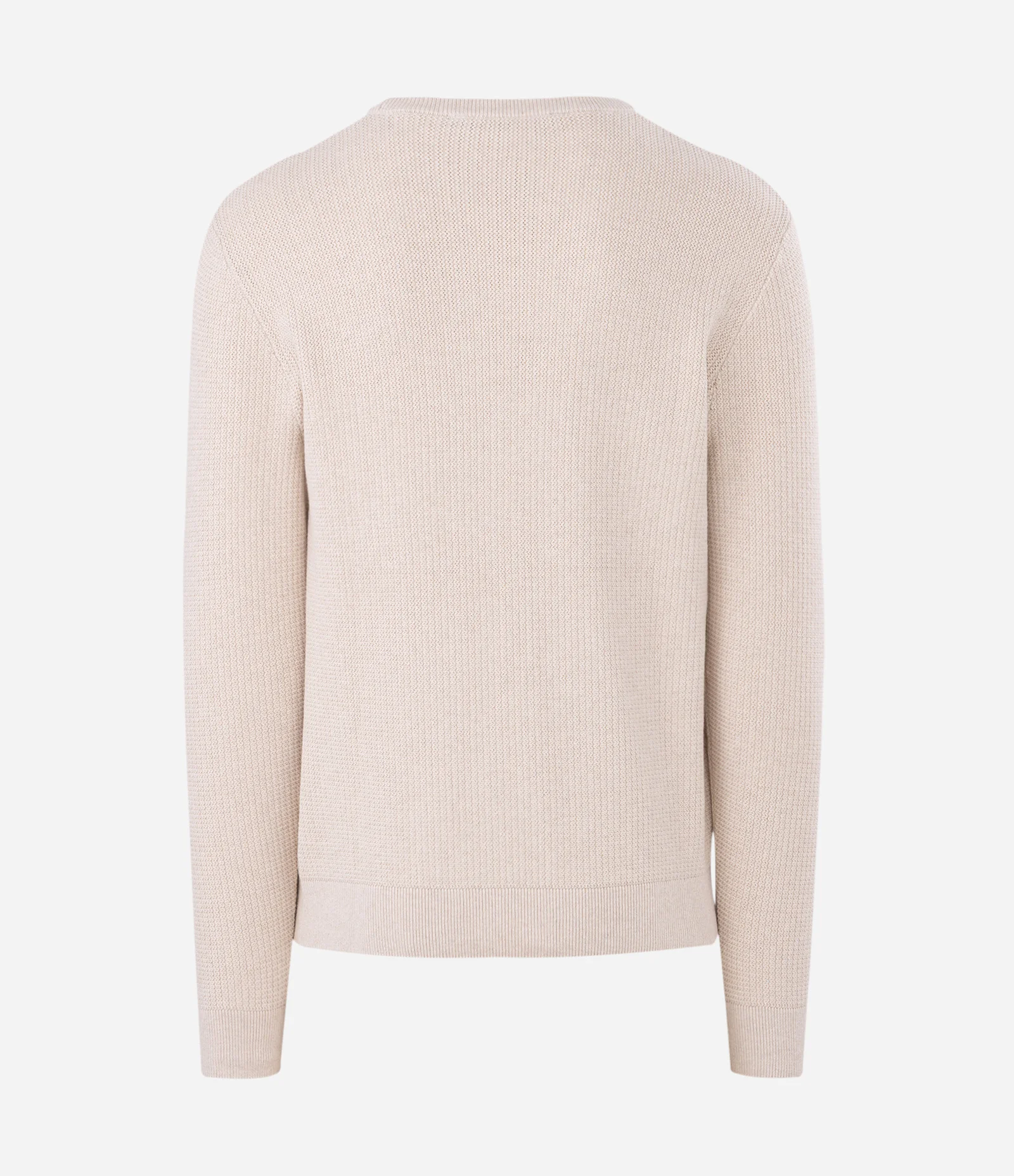 Suéter em Algodão Texturizado Zig Zag Bege 6