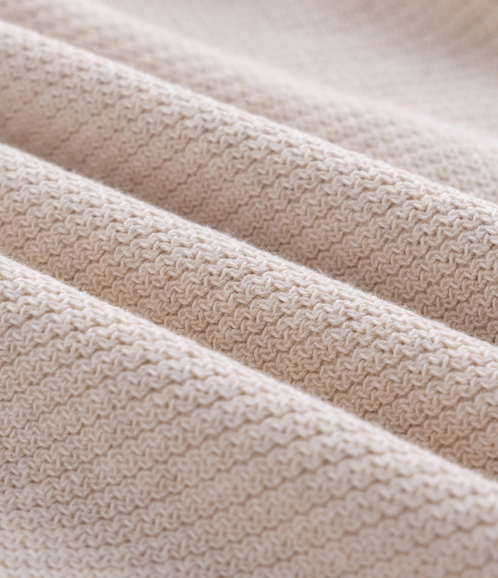 Suéter em Algodão Texturizado Zig Zag Bege 7