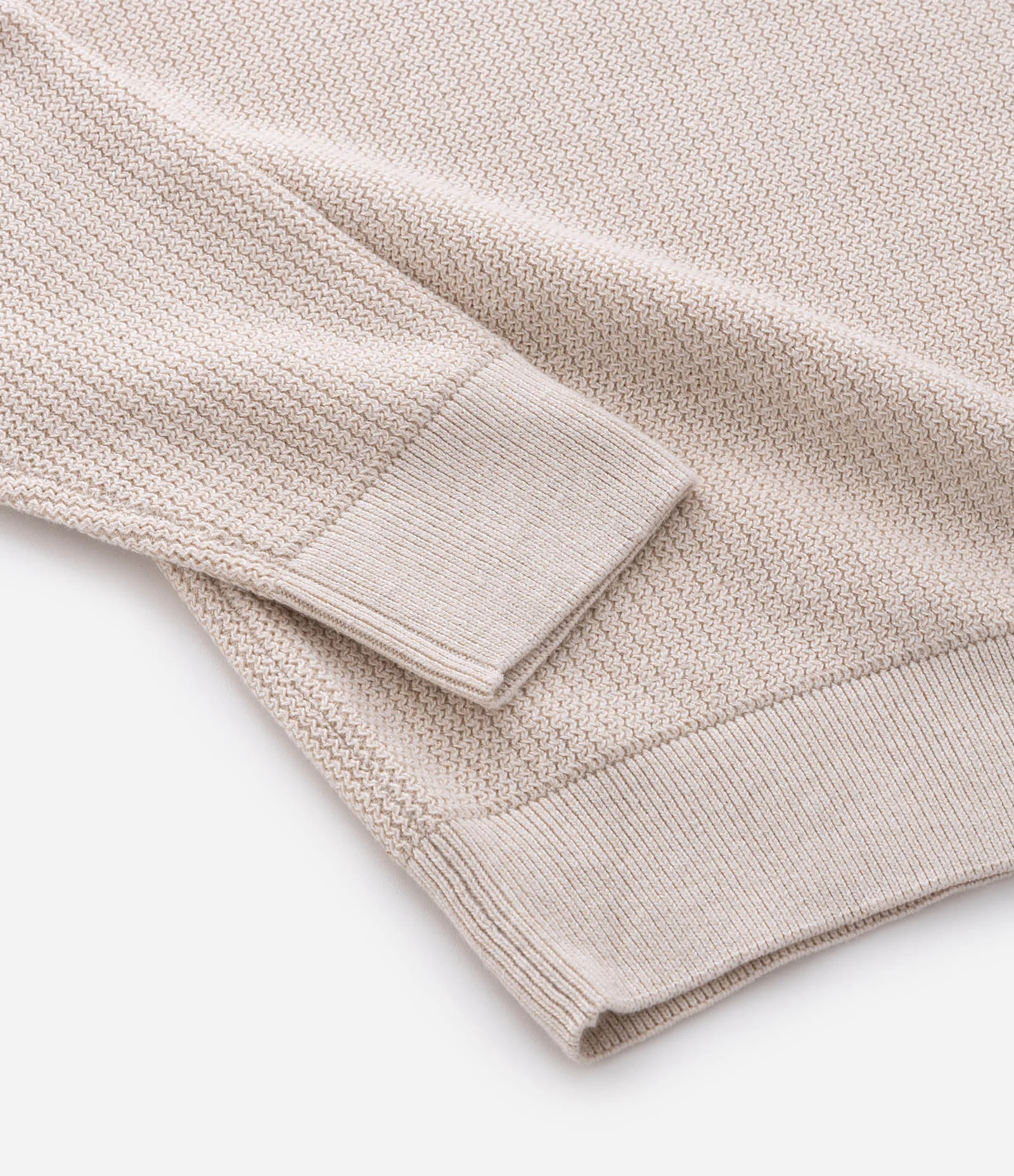 Suéter em Algodão Texturizado Zig Zag Bege 9