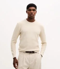 Suéter em Algodão Texturizado Zig Zag