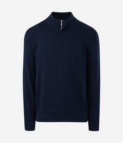 Suéter em Tricô com Zíper na Gola