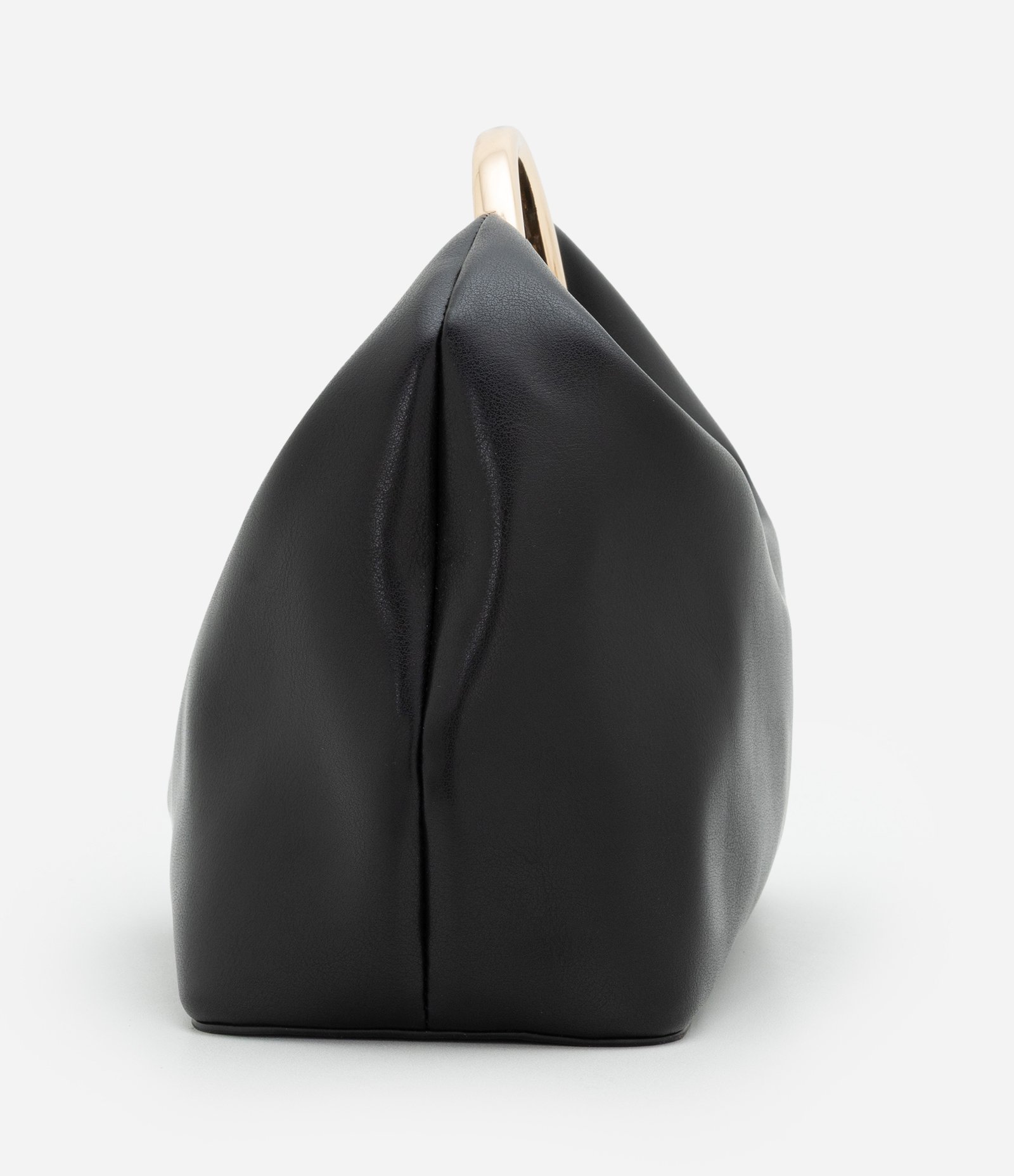 Bolsa de Mão em PU com Alça de Mão Oval Preto 2