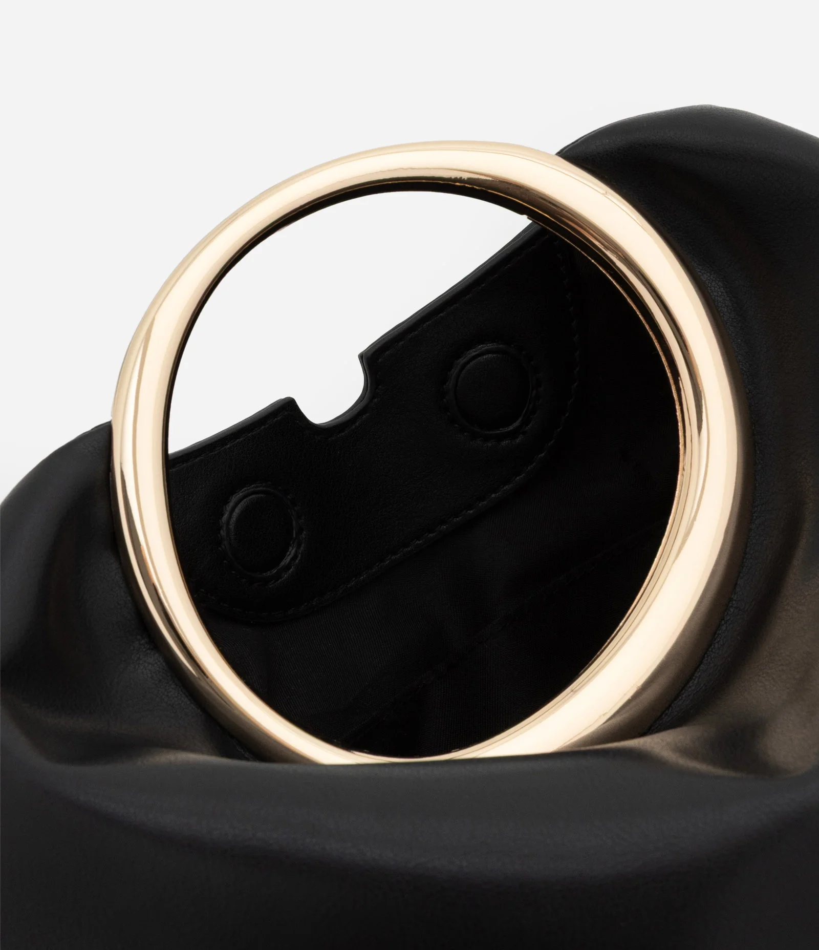 Bolsa de Mão em PU com Alça de Mão Oval Preto 5