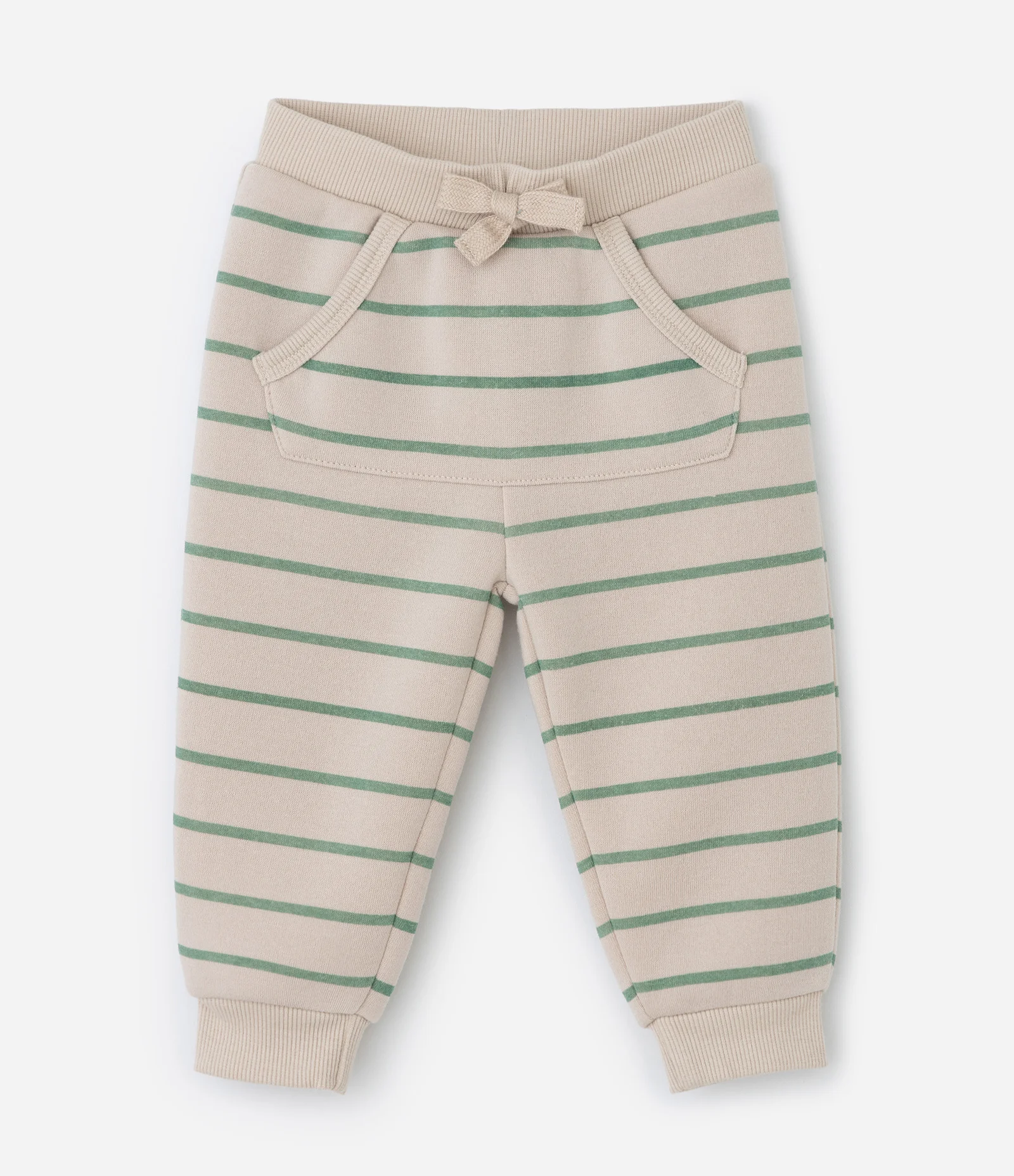 Conjunto Infantil com Casaco Ratinho e Calça Listrada – Tam 0 a 18 Meses Verde/Bege 5