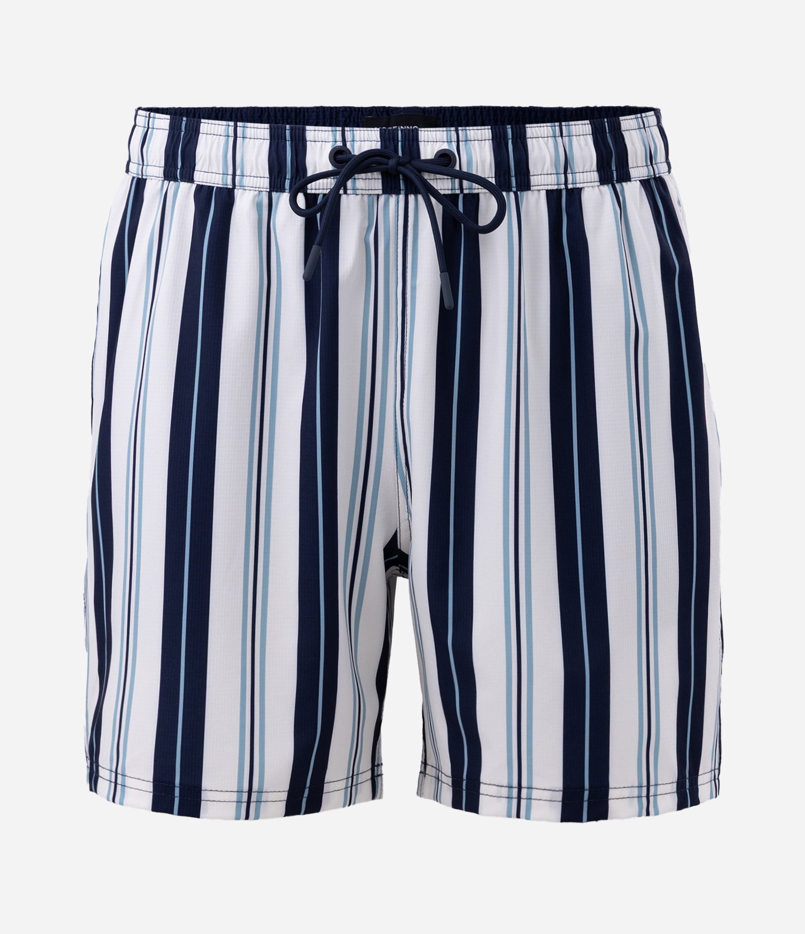 Bermuda em Microfibra Leve com Listras Branco/Azul 5