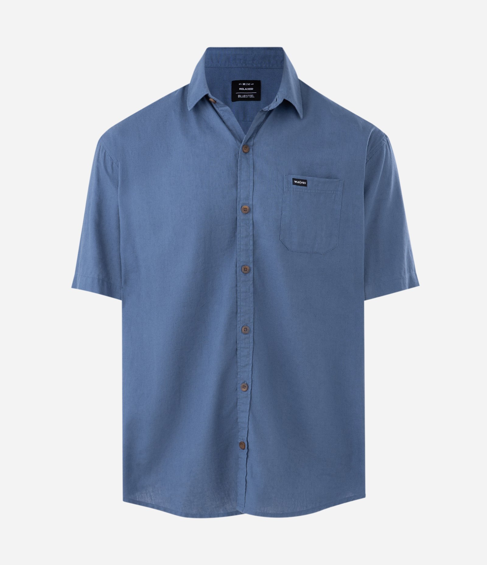 Camisa Relaxed em Cânhamo com Bolso Azul 4