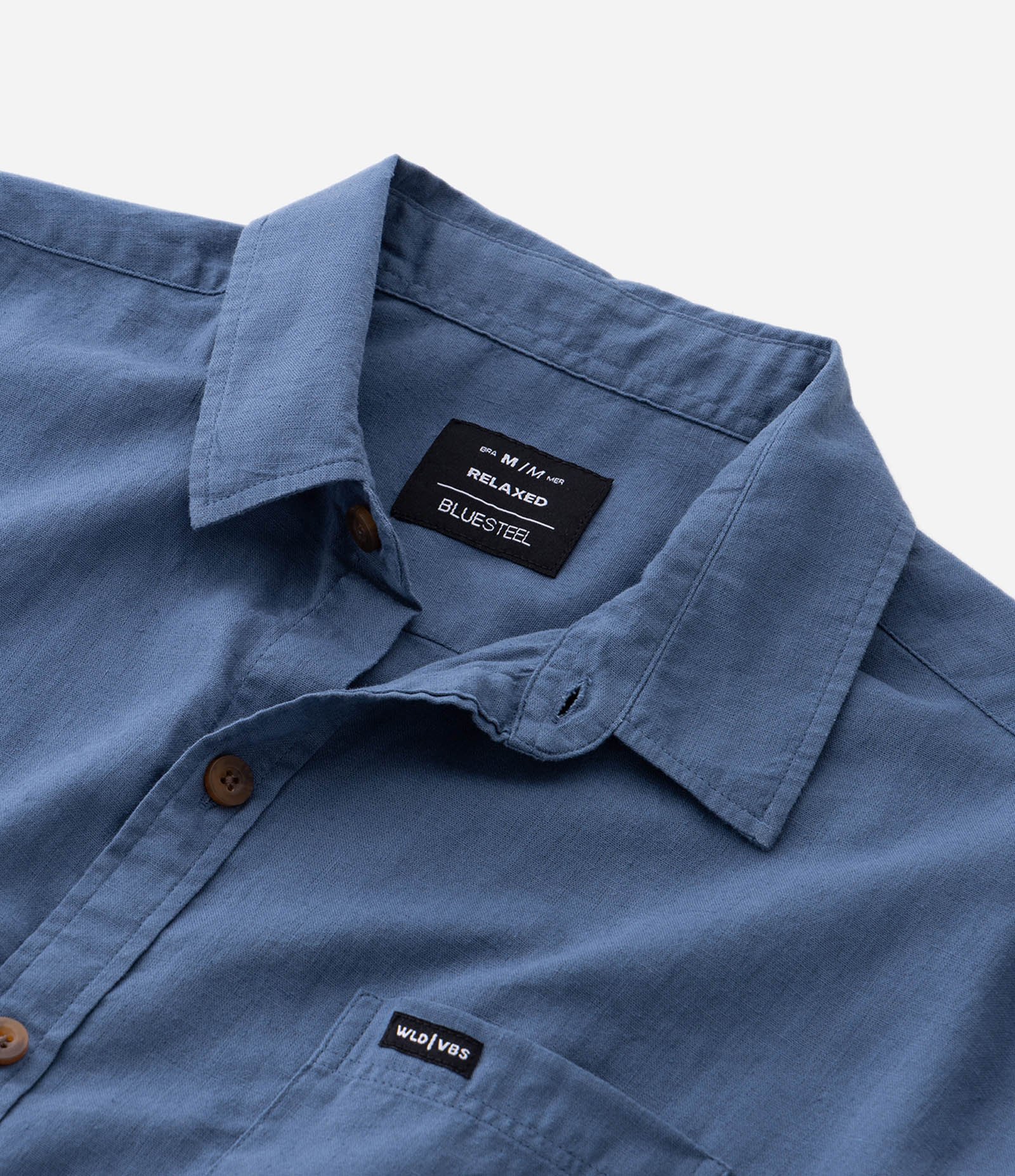 Camisa Relaxed em Cânhamo com Bolso Azul 7