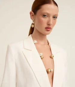 Conjunto de Colar e Brinco Perolado