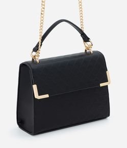 Bolsa Shoulder Média em PU com Alça Corrente