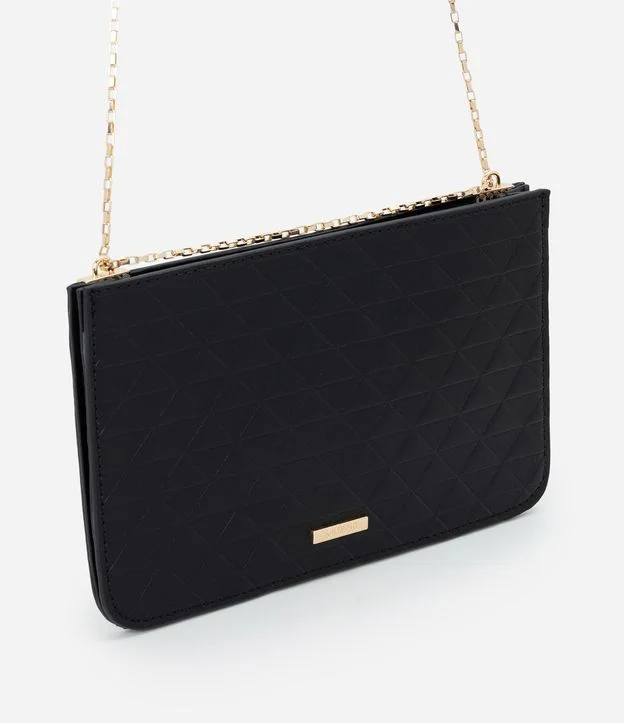 Bolsa Tiracolo Pequena em PU com Alça de Corrente