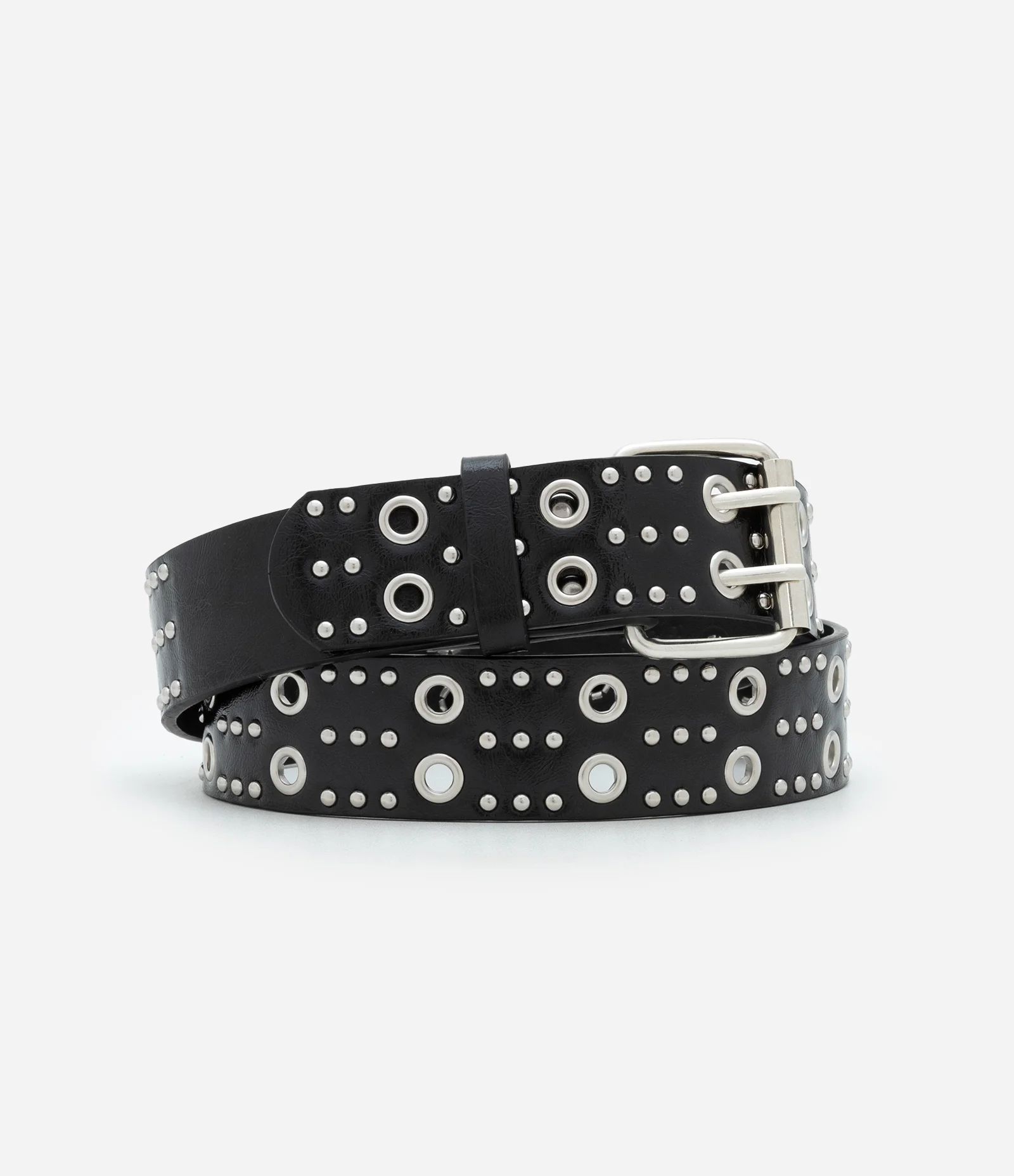 Cinto Médio em PU com Tachinhas e Fivela Preto 1