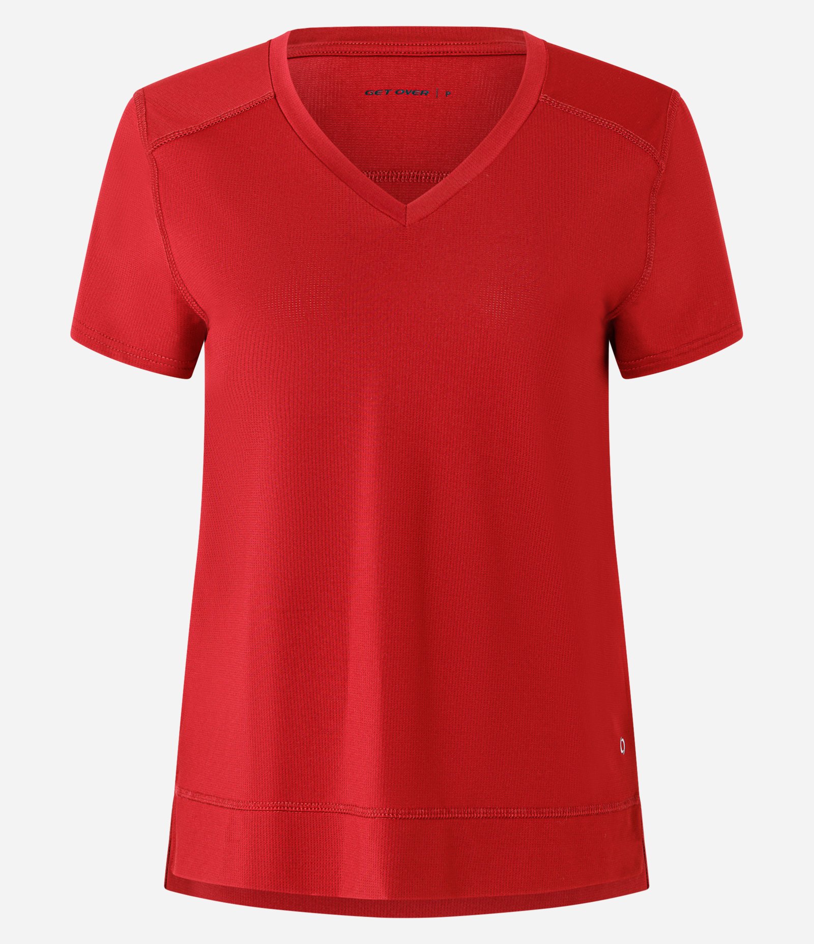 Camiseta Esportiva em Microfibra Furadinha com Barra Mullet Vermelho 4