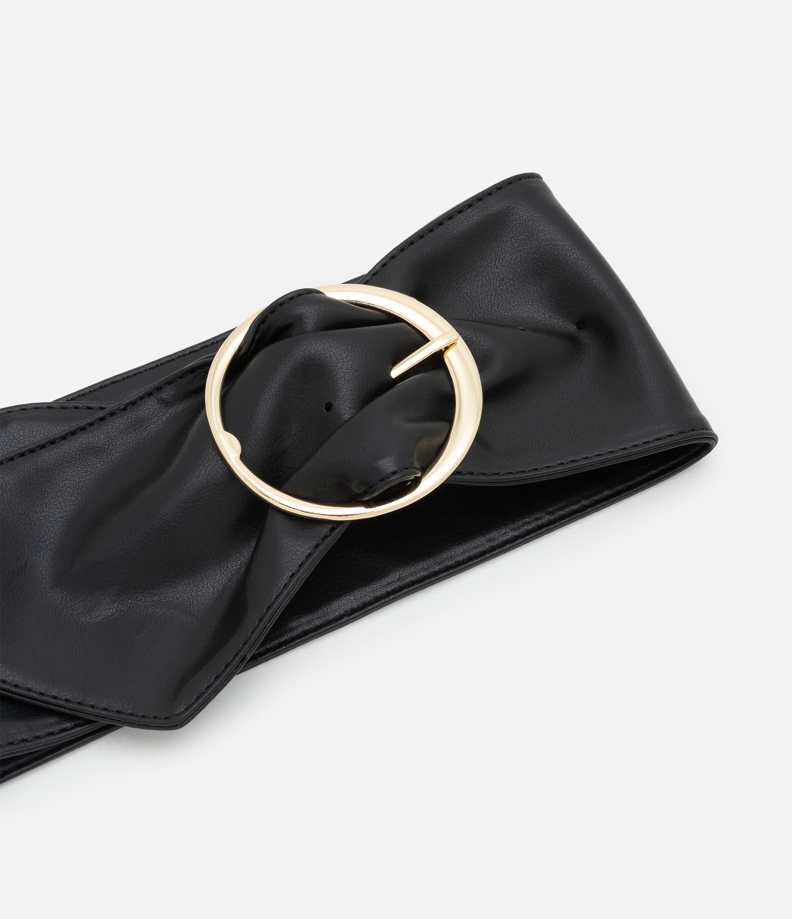 Cinto Largo em PU com Fivela Metalizada Preto 4