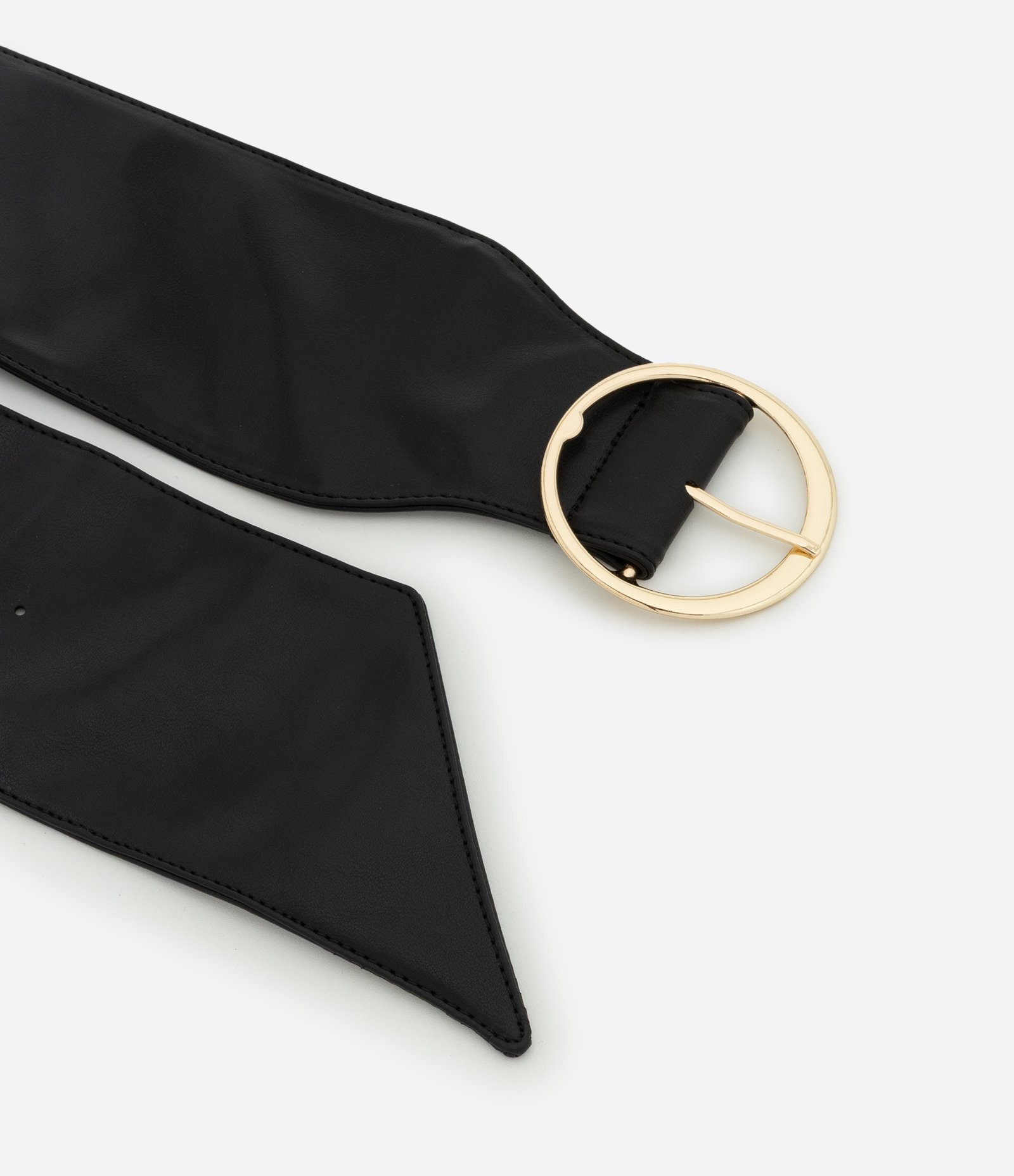 Cinto Largo em PU com Fivela Metalizada Preto 5