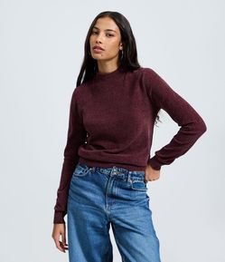 Blusa em Chenille com Gola Altinha