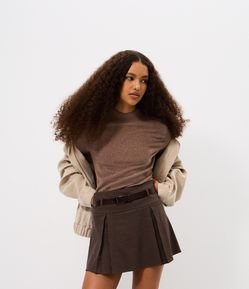 Blusa em Chenille com Gola Altinha