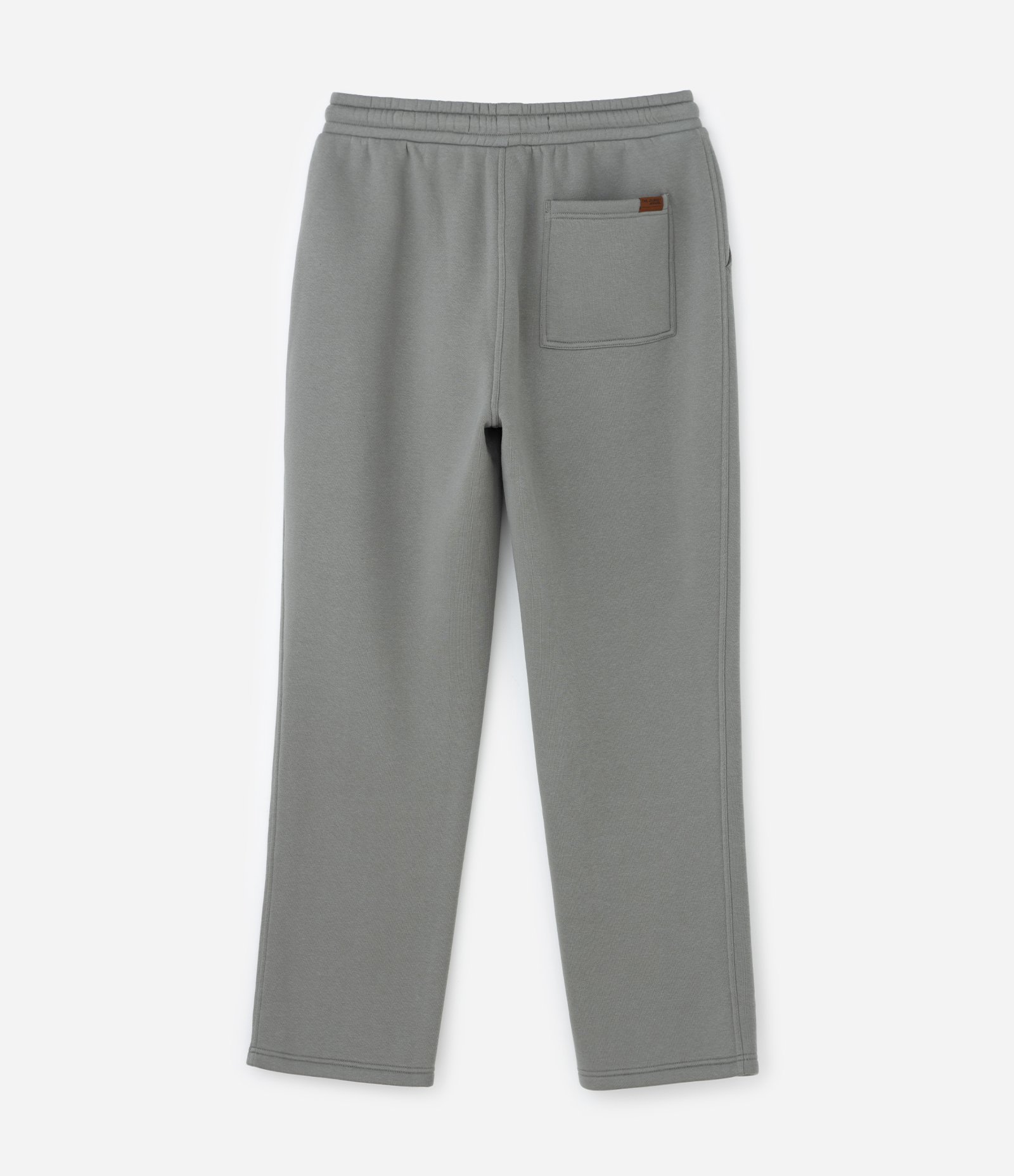 Calça Reta em Moletom com Bolsos e Amarração no Cós Cinza 2