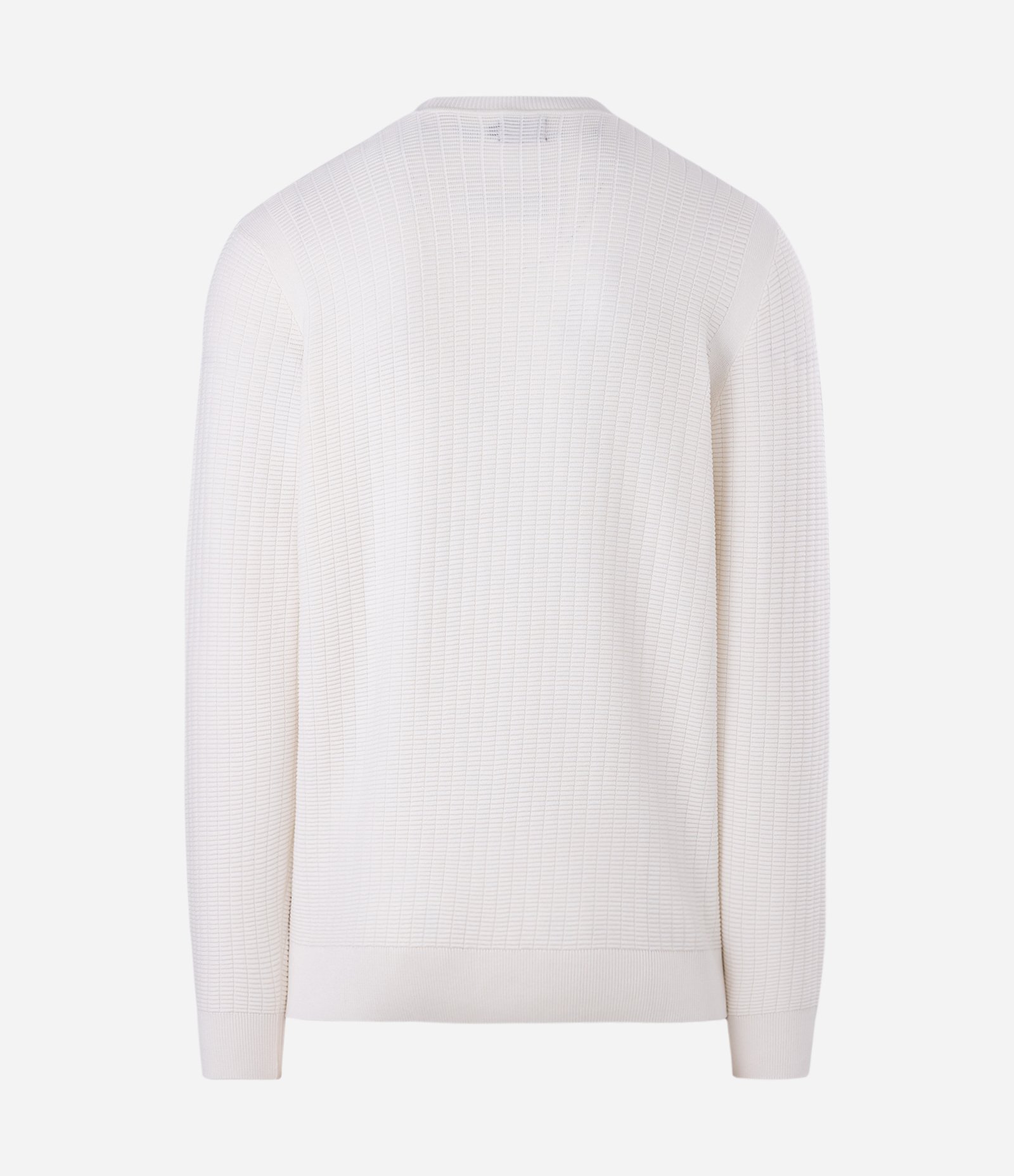 Suéter em Malha com Textura Xadrez Grid Branco 5