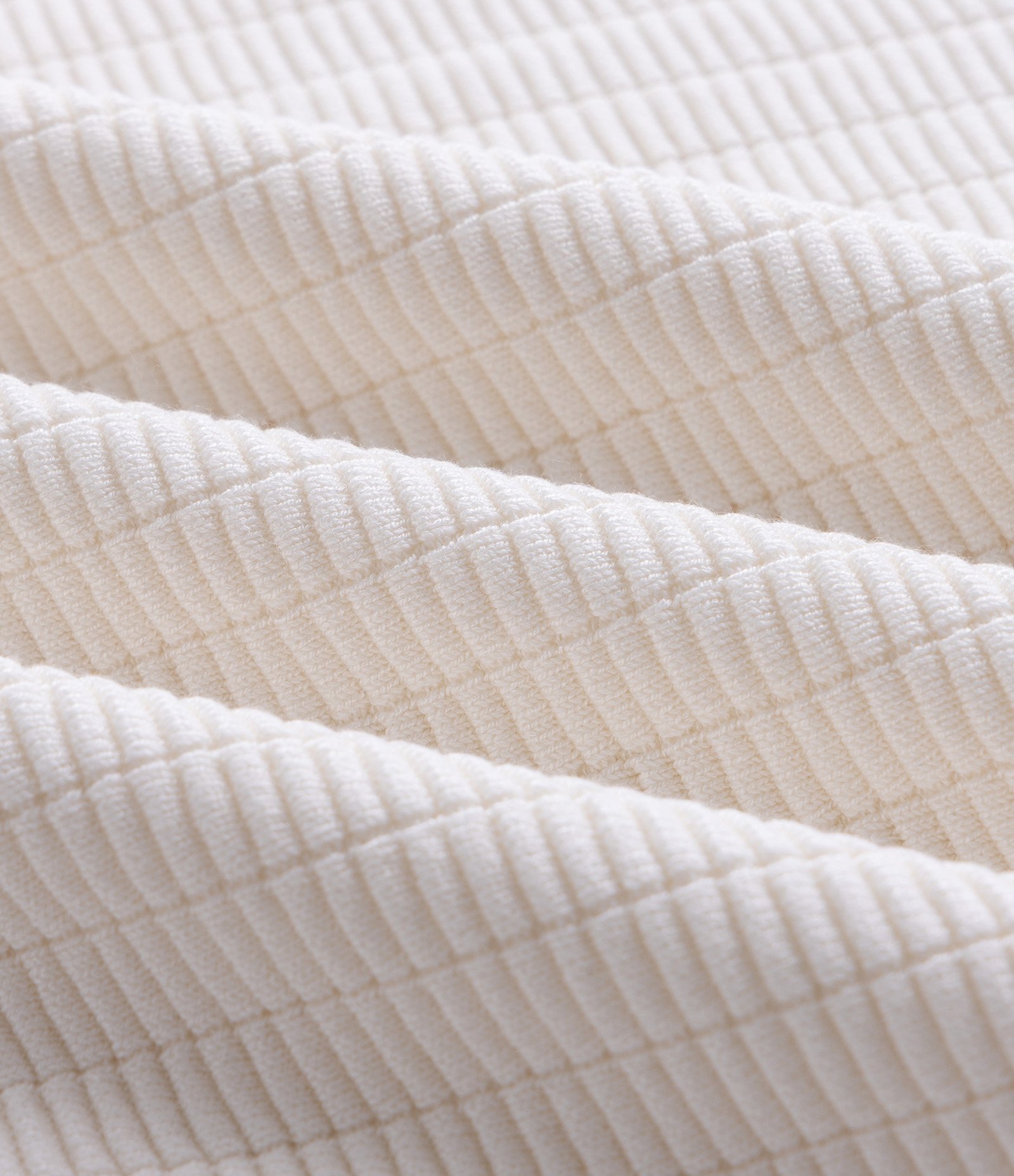 Suéter em Malha com Textura Xadrez Grid Branco 6