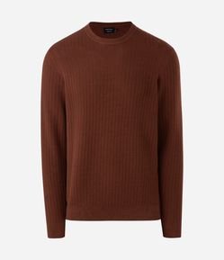 Suéter em Malha com Textura Xadrez Grid