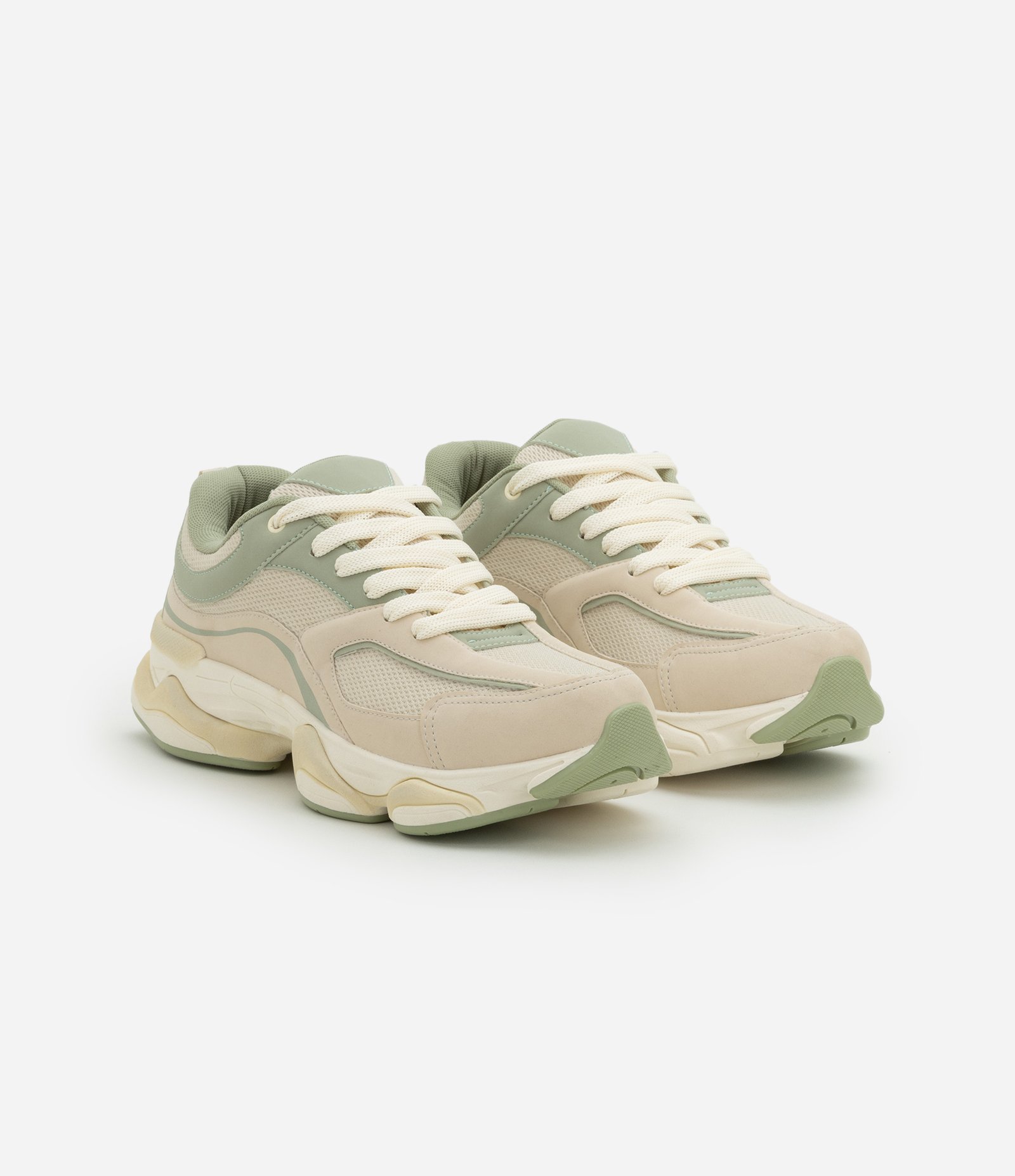 Tênis Dad Sneaker com Recortes e Texturizado Verde 2