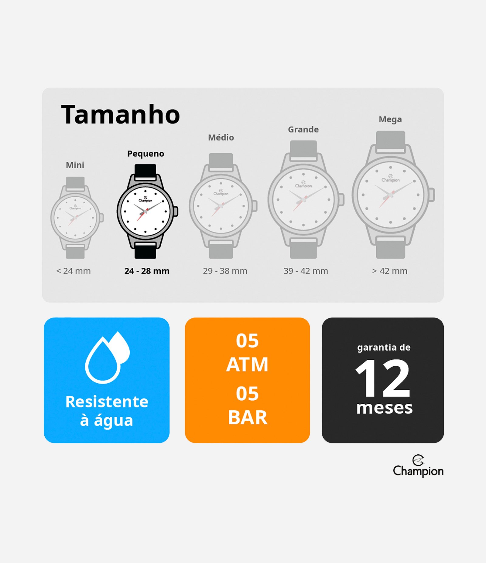 Kit Relógio Analógico Aço Feminino Champion Bicolor 4