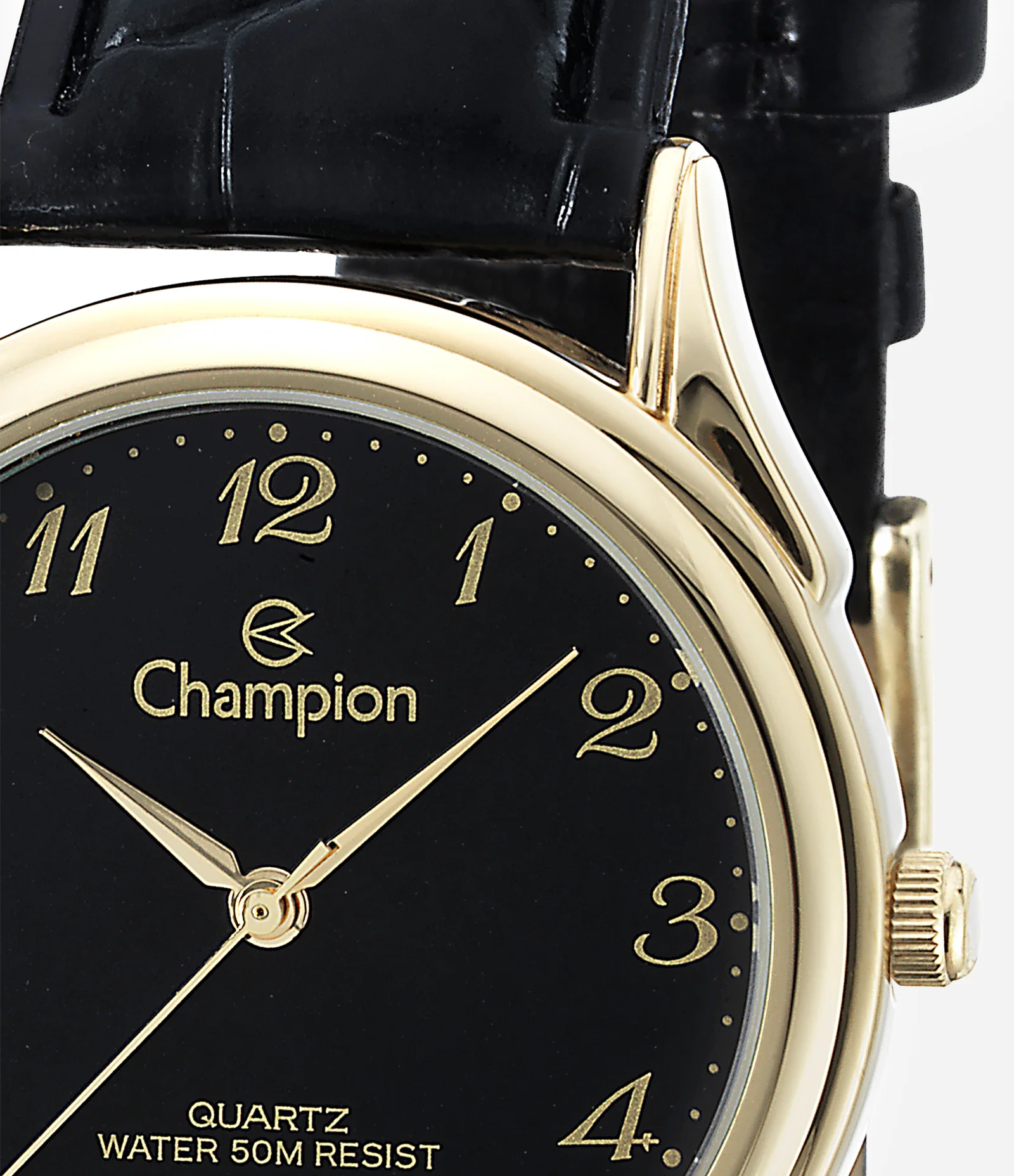 Relógio Analógico Metal e Couro Feminino Champion Preto 2