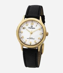 Relógio Analógico Metal e Couro Feminino Champion