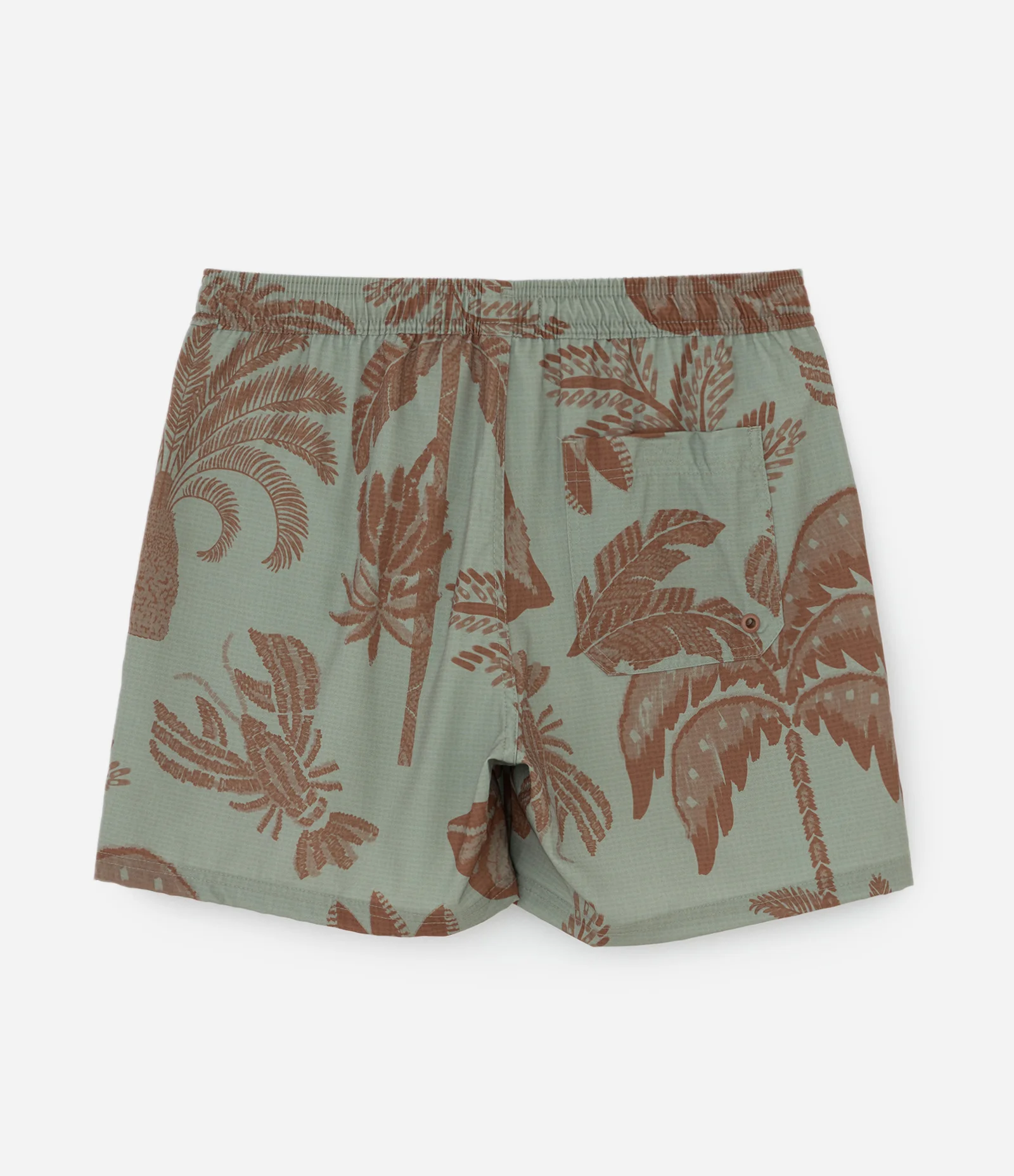 Bermuda de Praia em Microfibra com Estampa de Coqueiros e Lagosta Verde 2