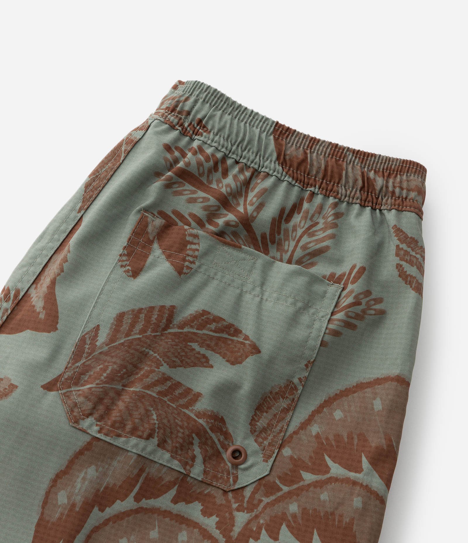 Bermuda de Praia em Microfibra com Estampa de Coqueiros e Lagosta Verde 4