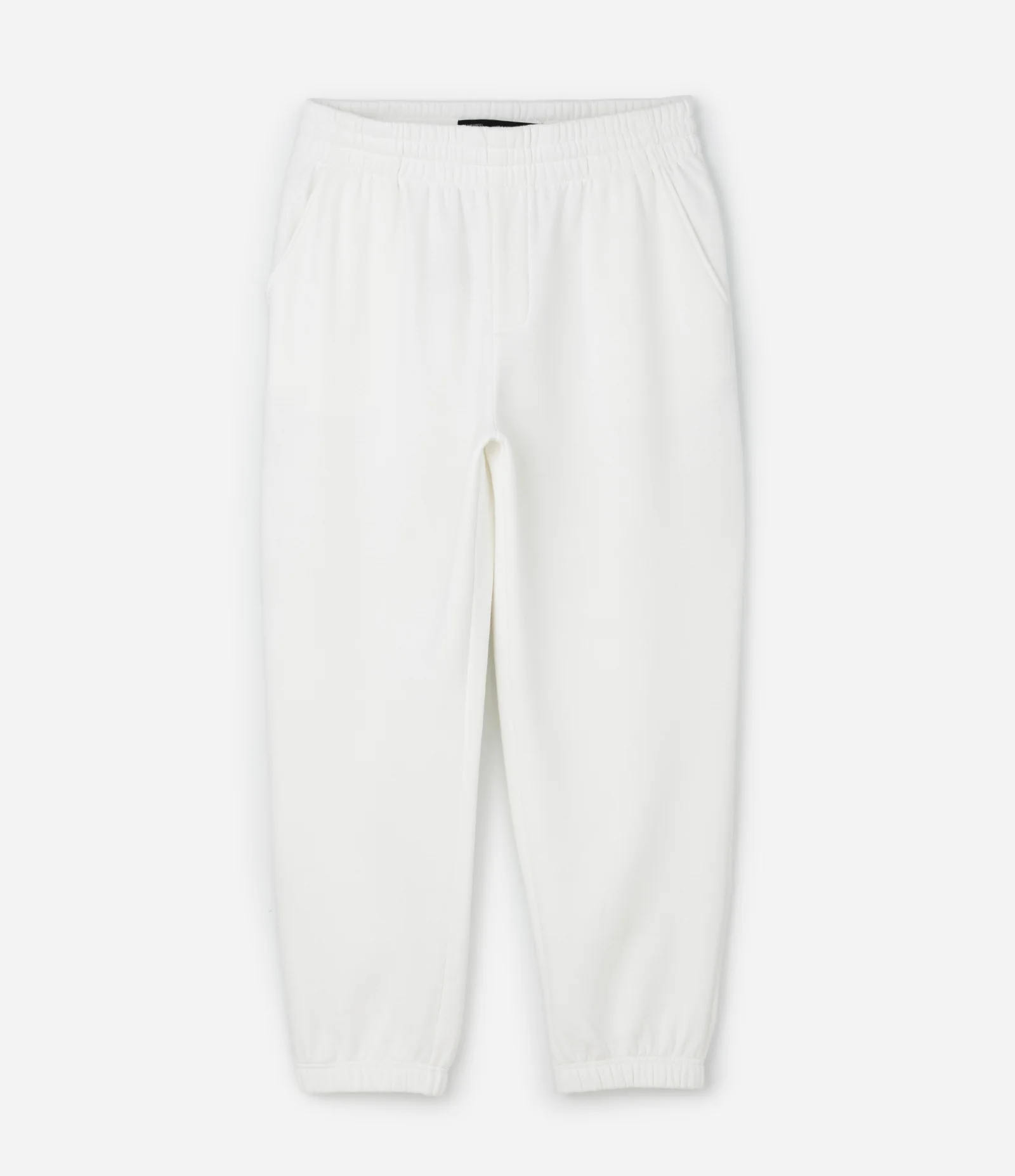 Calça Jogger em Moletom com Felpa e Punho Ajustado Branco 1