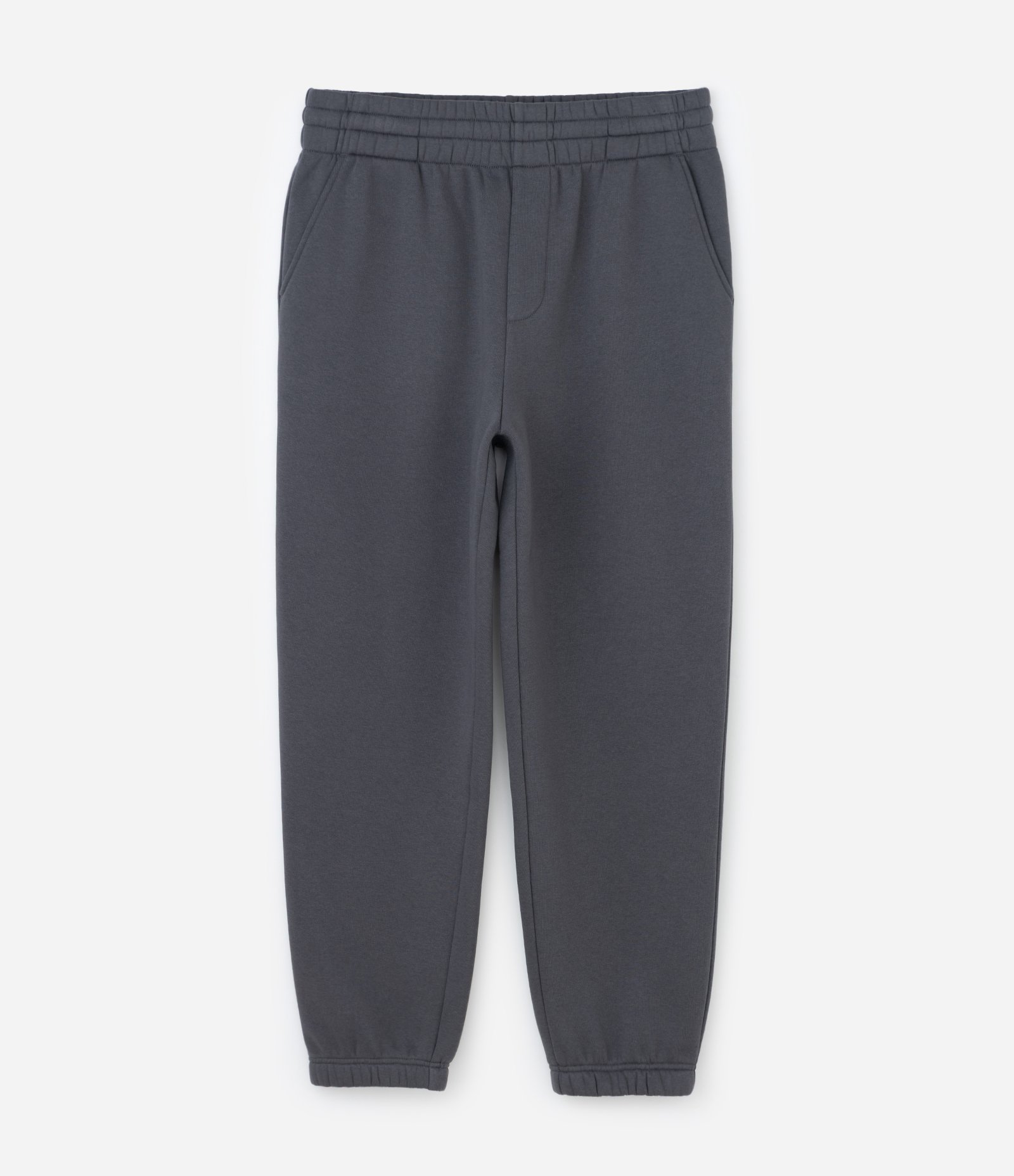 Calça Jogger em Moletom com Felpa e Punho Ajustado Cinza Chumbo 1