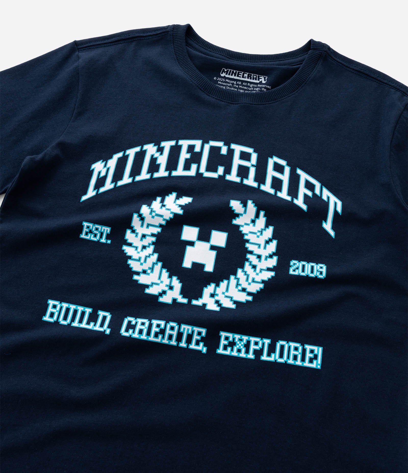 Camiseta Infantil com Estampa Neon Minecraft - Tam 5 a 14 Anos Azul 5