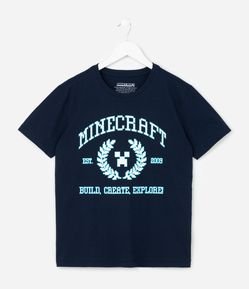 Camiseta Infantil com Estampa Neon Minecraft - Tam 5 a 14 Anos