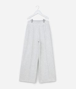 Calça Infantil Wide Leg Em Moletom Liso Sem Felpa - Tam 5 A 14 Anos