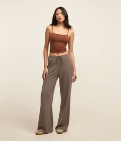 Calça em Ribana com Amarração no Cós