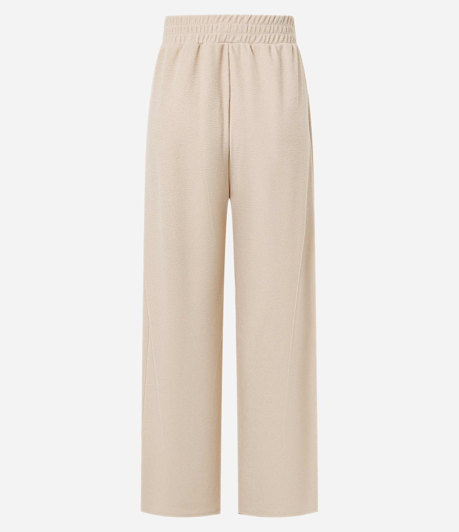 Calça Reta em Ribana Texturizada Bege 3