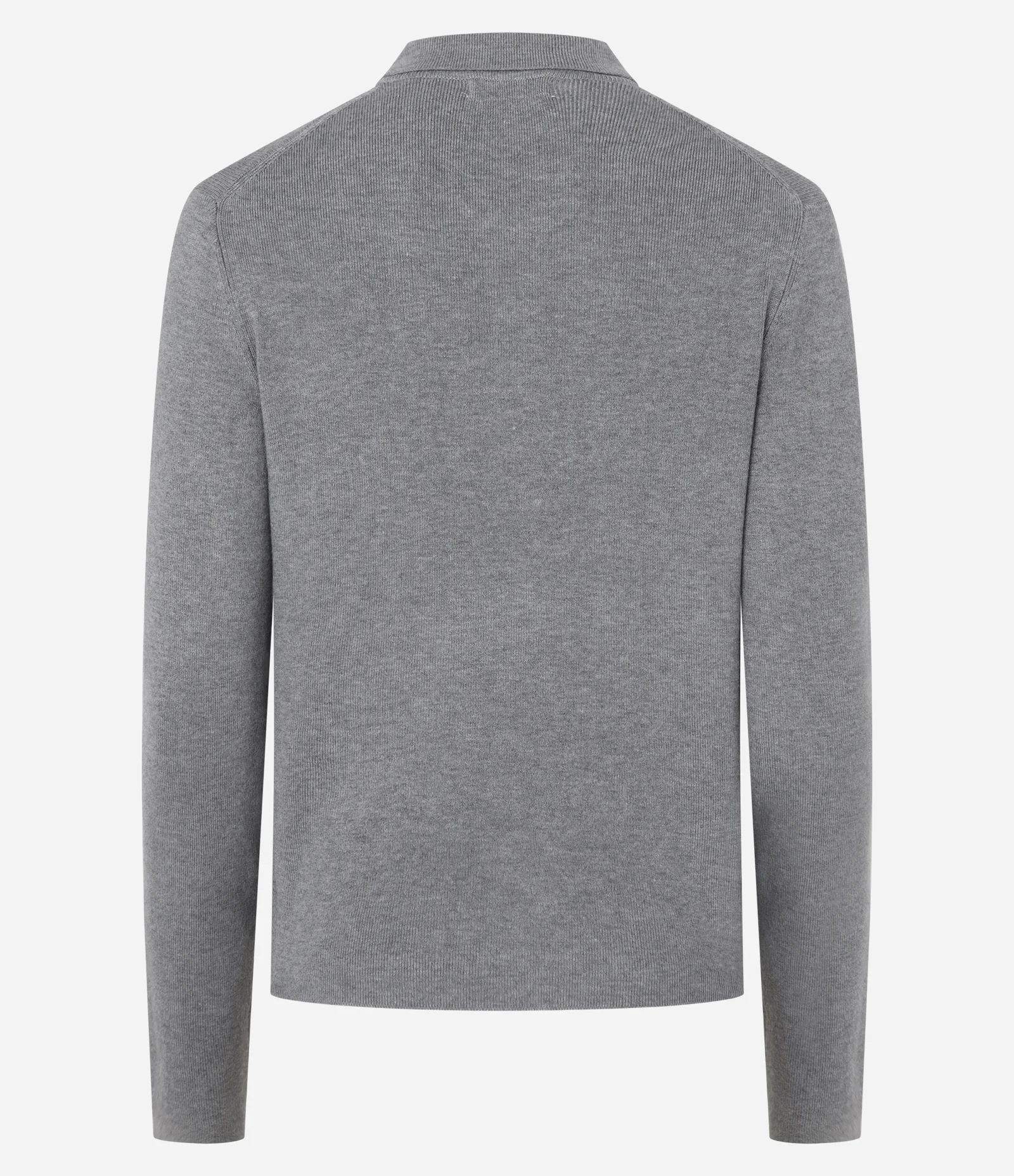 Blusa Manga Longa em Tricô com Gola Polo Cinza 7