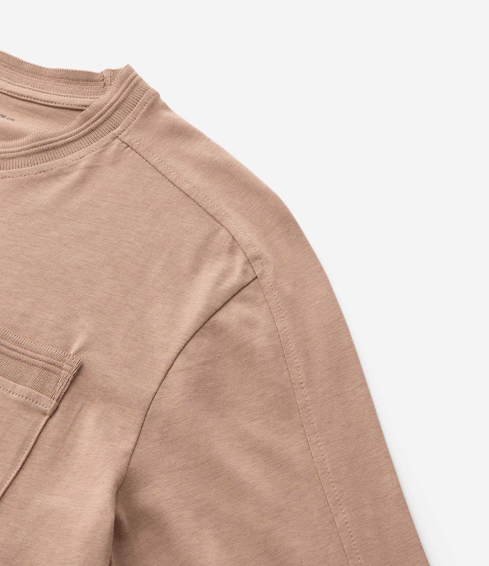 Camiseta Infantil Relaxed com Bolsinho – Tam 5 a 14 Anos Bege Escuro 5