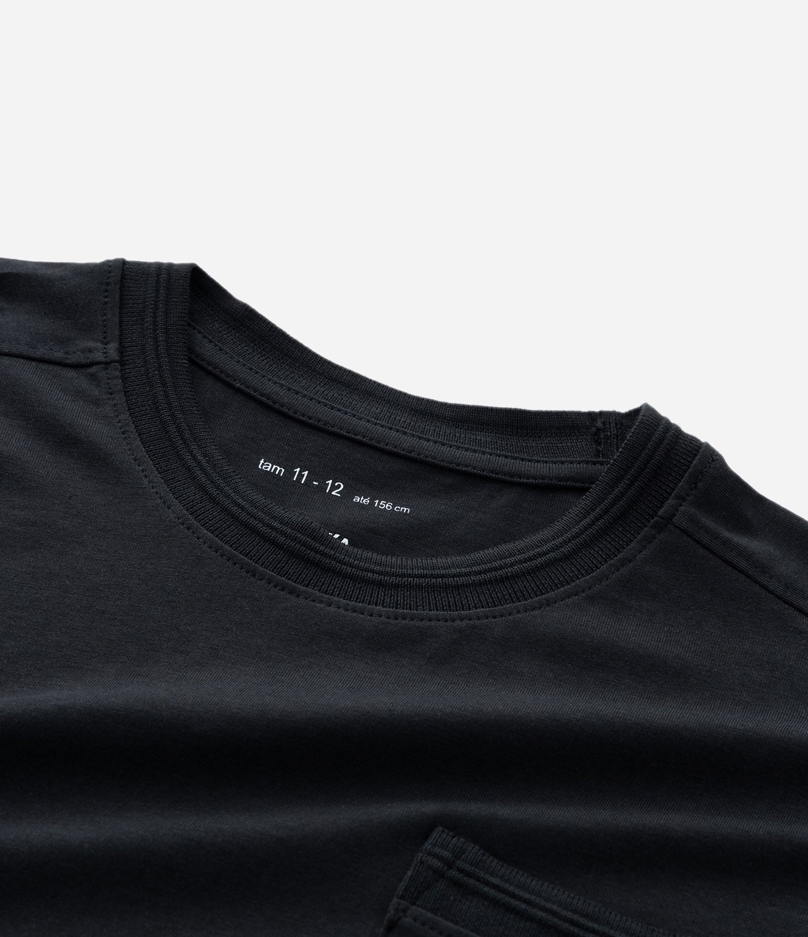 Camiseta Infantil Regula com Bolsinho – Tam 5 a 14 Anos Preto 3