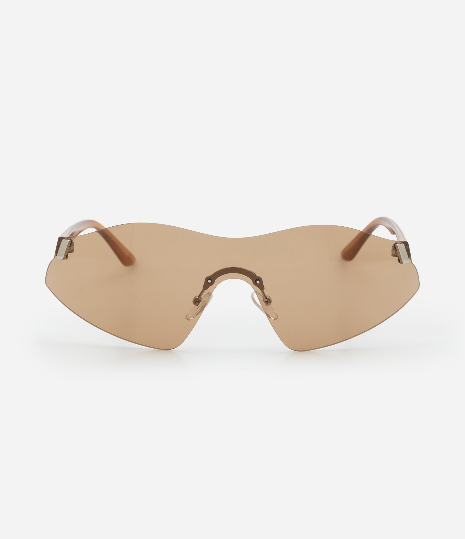 Óculos de Sol Máscara com Lente Marrom e Hastes Fina Marrom 3