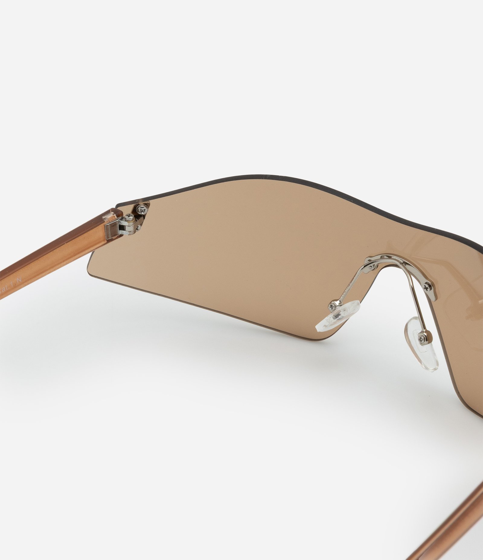 Óculos de Sol Máscara com Lente Marrom e Hastes Fina Marrom 4
