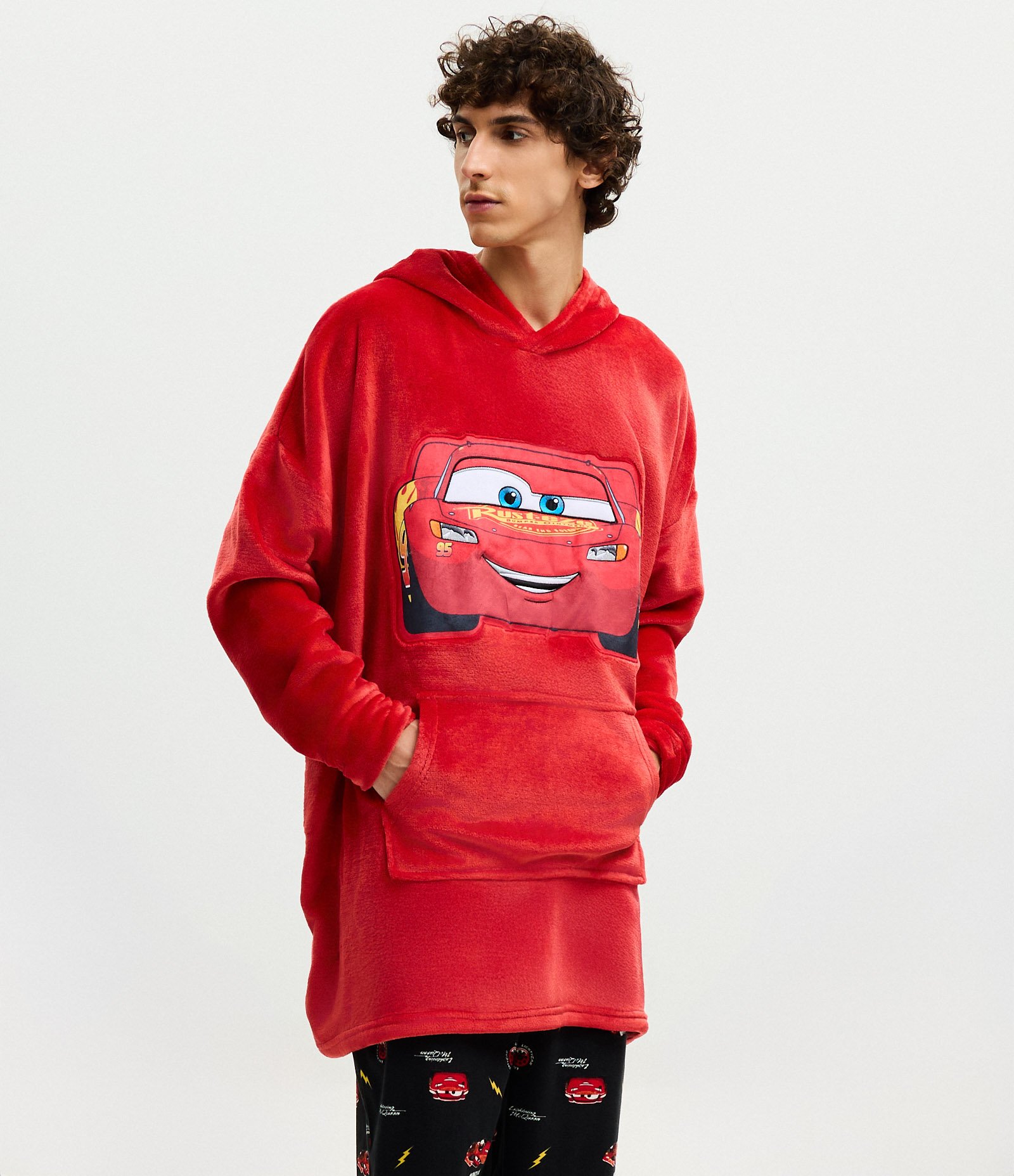 Pijama Longo com Felpa Relâmpago McQueen Carros Vermelho 1