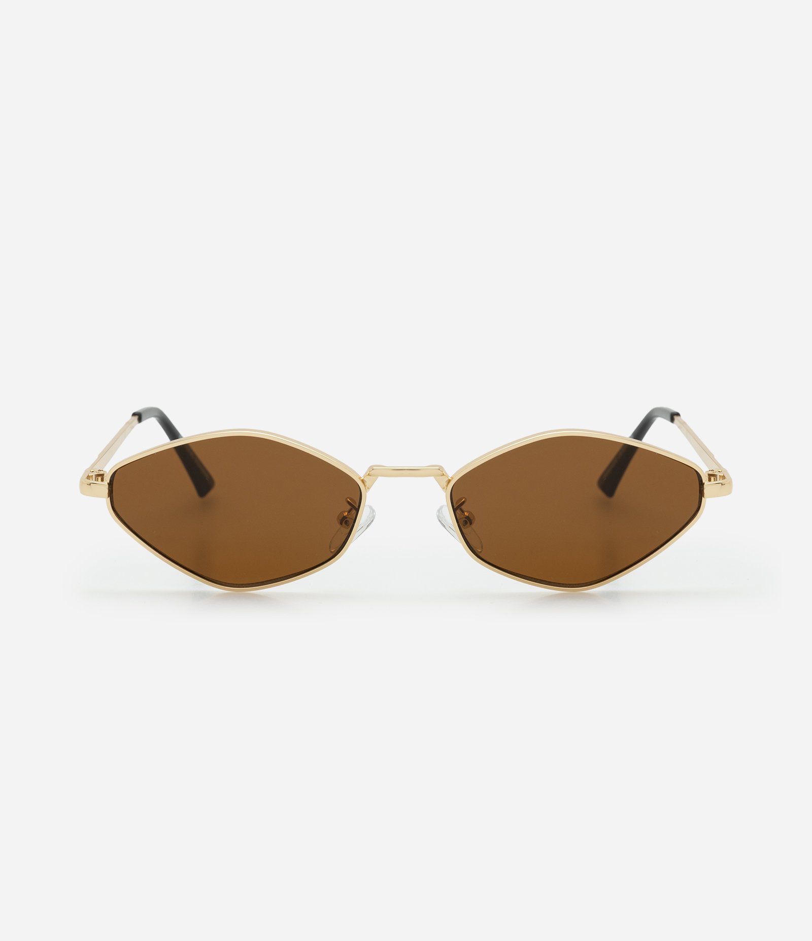 Óculos de Sol Geométrico com Hastes em Metal Dourado 2