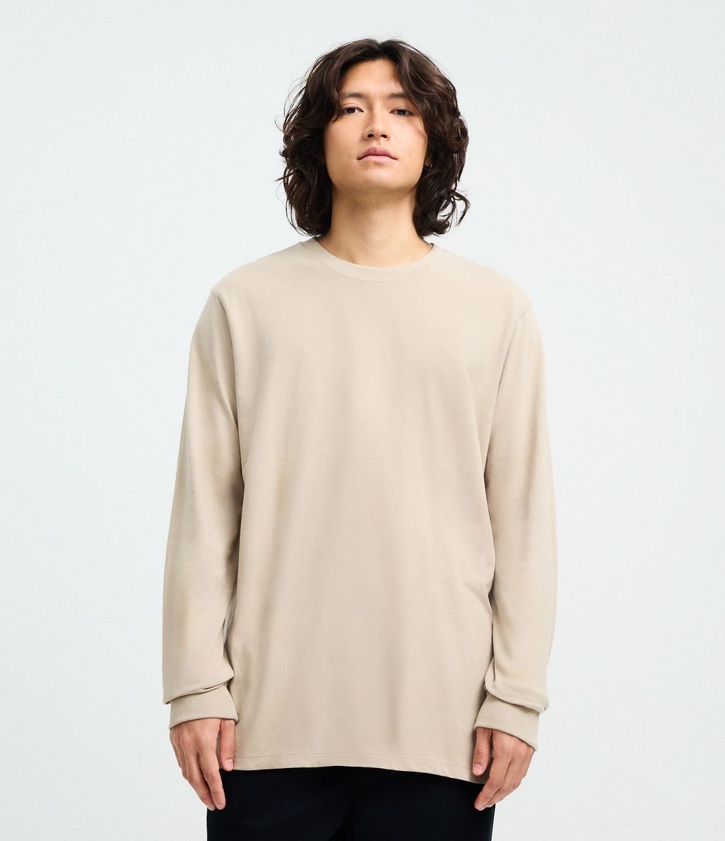 トップス Layer Panel Longsleeve Tee Beige 3.jpg