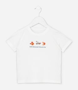 Camiseta Infantil com Estampa Ícones do Mar - Tam 1 a 6 Anos